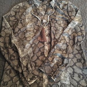 XS snakeskin Limited blouse; worn twice, like new.